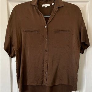 Vince Chocolate Brown Casual Button Down Shirt